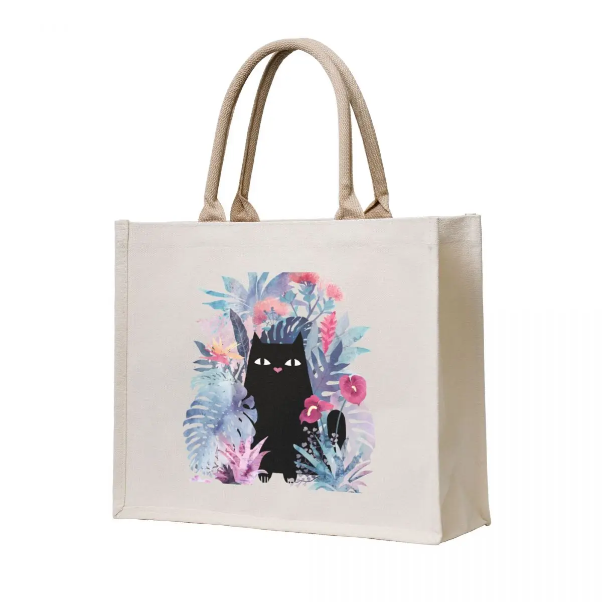 

Popoki (Pastel Black Velvet) Tote Bag Women's tote bag Handbags large size bags shopping bag