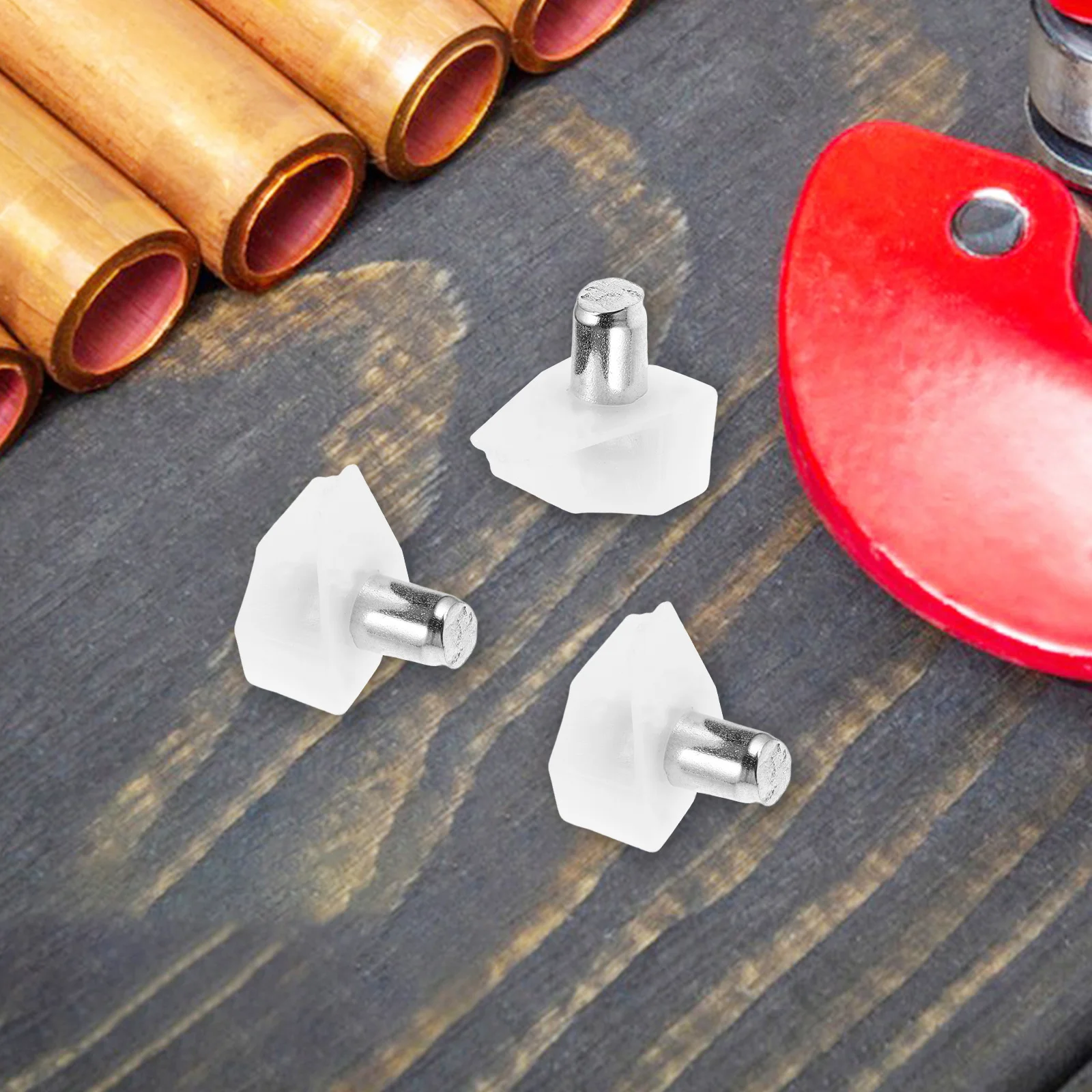 

100Pcs Cabinet Shelf Support Pegs Plastic Clear Durable Shelf Holders Stabilizers for Kitchen Wardrobes Glass Shelves