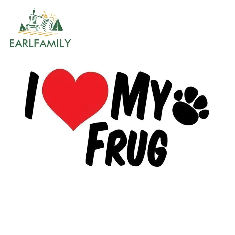 EARLFAMILY 13cm x 6,9 cm pintura I Love Frug pegatina de coche vinilo para motocicleta revestimiento de coche calcomanía parabrisas gráficos divertidos a prueba de arañazos