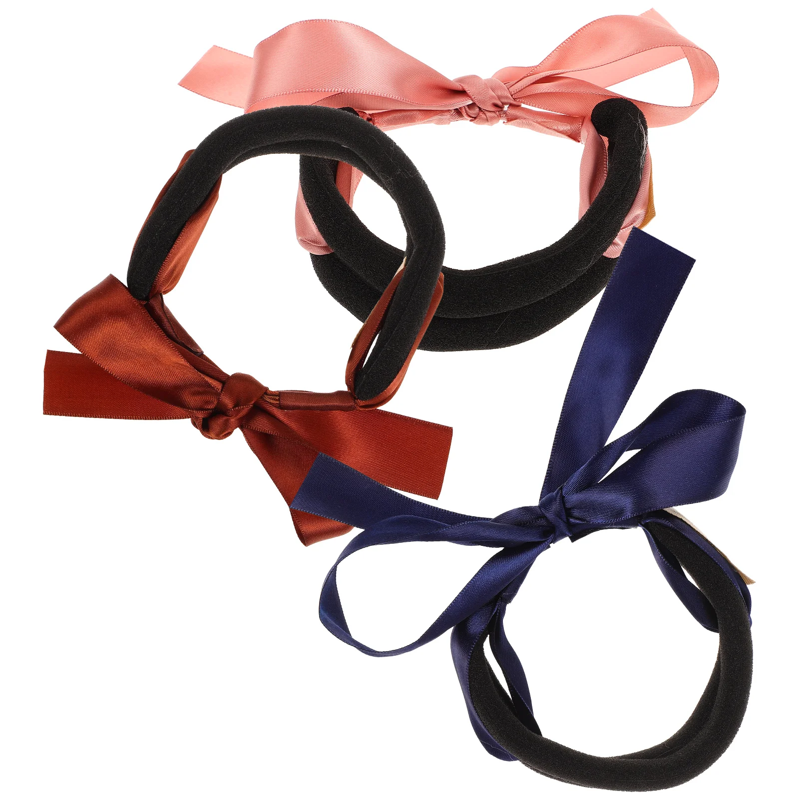 

3 Pcs Hair Bun Maker Styler Donut Headband Bow Haircare Hairstyling Beautiful Style Party Banquet Wedding Prom Valentine