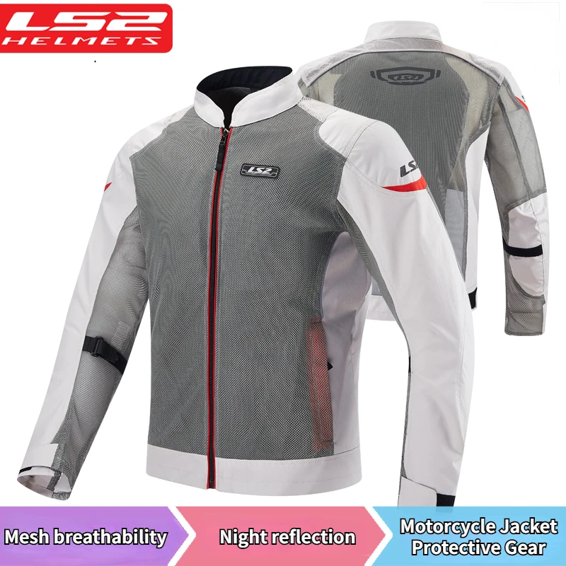 

LS2 Summer Breathable Motorcycle Jacket Protective Gear Reflective Motocross Chaqueta Moto Protection for Man Woman