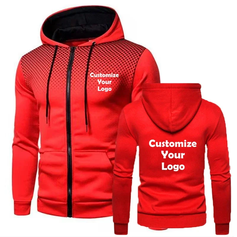 Individuelles LOGO Männer Sweatshirt Zipper Mit Kapuze Tasche Frühling Herbst Mode Casual Streetwear Hoodies Ihr Design Männliche Strickjacke Mantel