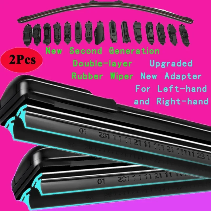 For Abarth Fiat 124 Convertible Spider 348 1.4 2016 2017 2018 2019 2020 2021 2022 Double Rubber Car Windshield Wiper Blades