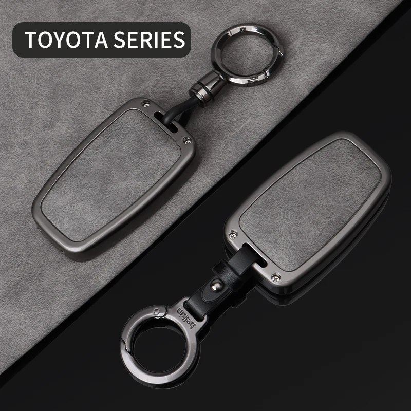 Alloy Car Key Case Cover For Toyota Prius Camry Corolla CHR C-HR RAV4 Altis Land Cruiser Prado Protector Keychain Accessories