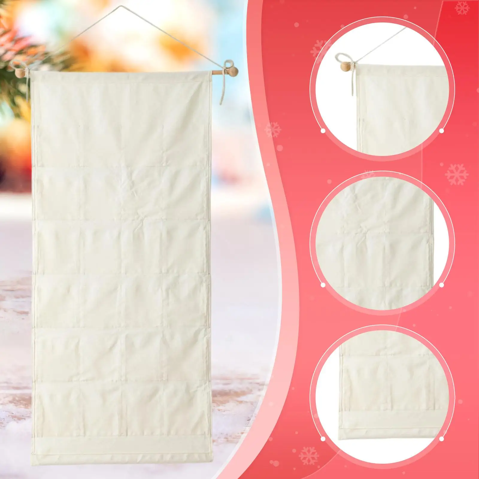 تقويم القدوم 2026 24 جيوب ملء حقيبة تخزين معلقة مزخرفة إبداعية خاصة بك لوحة صور لباب الحائط المنزلي