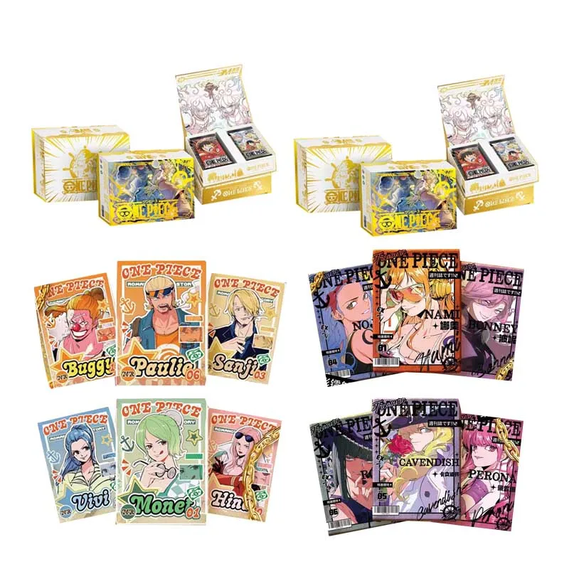 

One Piece Collection Cards 4BOX Manson Comic Laser Transparent Card Acrylic Games Playing Booster Box Anime Trading Acg Cards