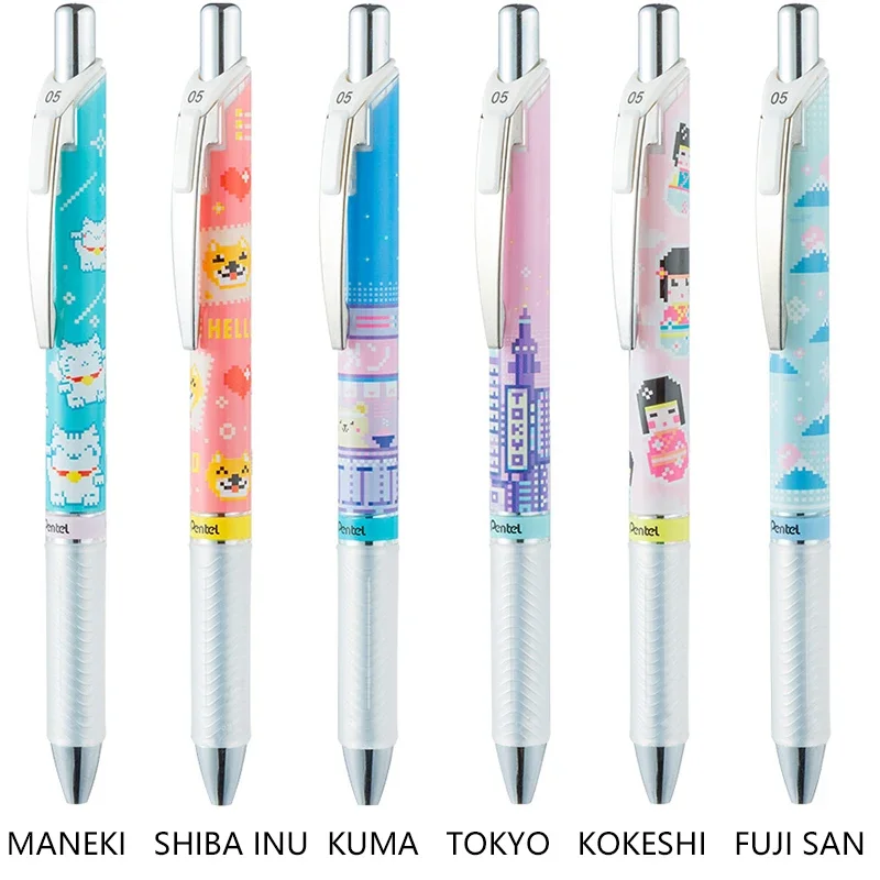 3pcs /lot LifeMaster Pentel EnerGel Needle Point Gel Ink Tokyo Pen Mosaic Limited 0.5 Mm Black Smooth Writing Supplies