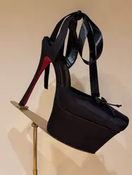 2025European and American Summer Women's Thick Bottom Stiletto Sandals Square Headband Butterfly Wedding Party Ballet High Heels