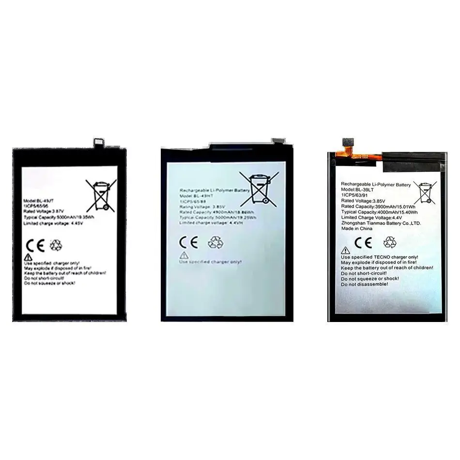 

Аккумулятор для мобильного телефона Tecno BL-39LT 12 Spark 4 6 8 16 Camon 18P 17 Pro BL-49HT BL-49JT 4000-5000 мАч
