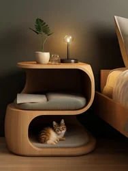 Cat kennel winter general coffee table bedside nightstand warm semi-closed cat house   human pet shared home