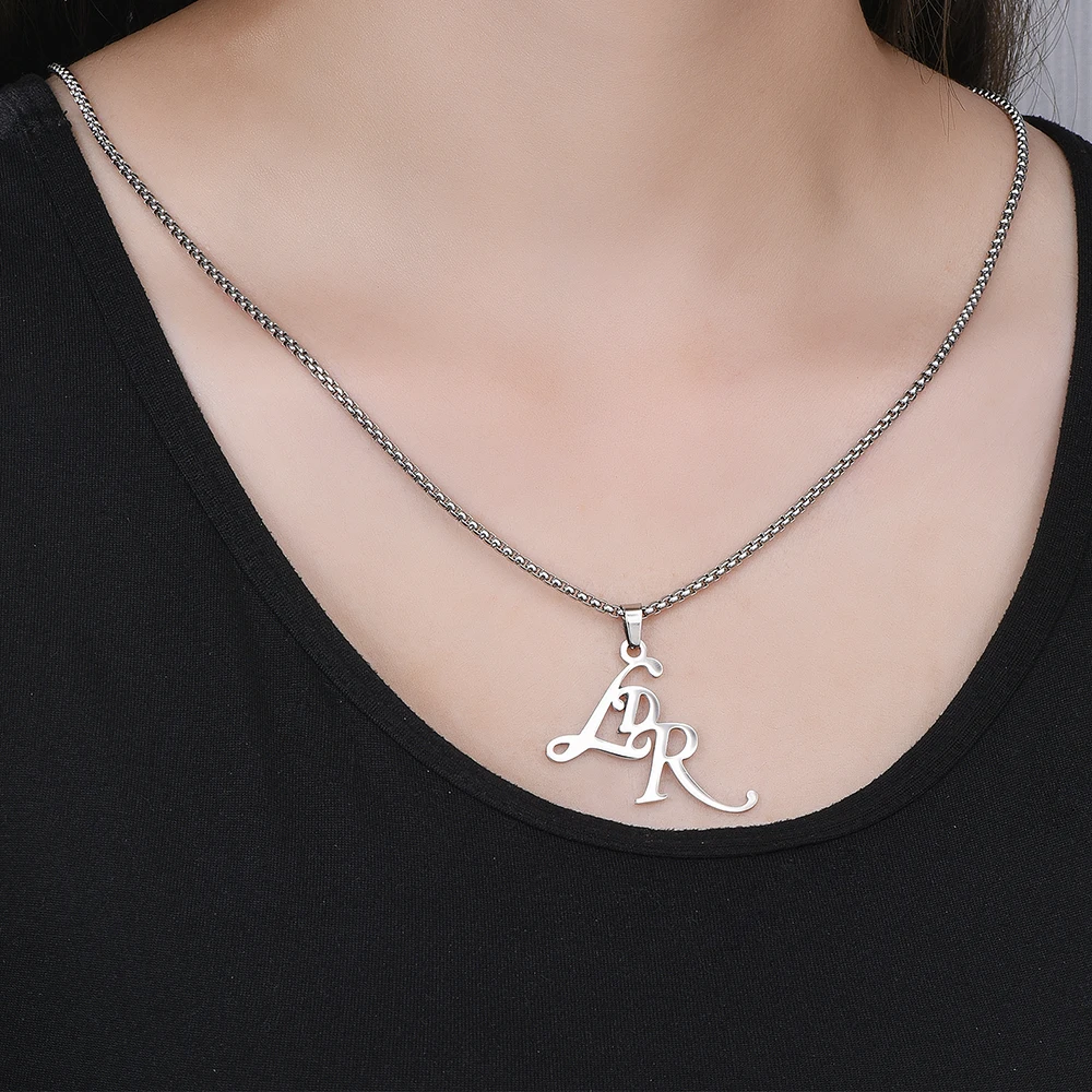 DCARZZ الفولاذ المقاوم للصدأ LDR قلادة قلادة المغني لانا ديل ري مجوهرات تصميم بسيط سلسلة عنق للمرأة الفتيات عشاق الموسيقى