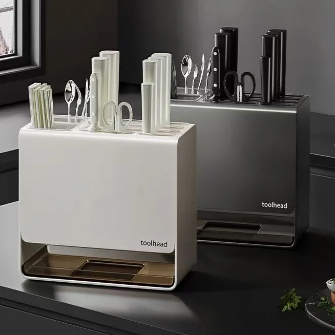 

Космический алюминиевый держатель для ножей, кухонный многофункциональный держатель для режущих инструментов, подставка для ножей Ra, отдельный органайзер для столешницы