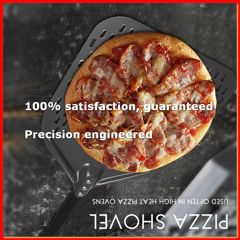 

Perforated Pizza Peel, 12 Inch Rectangular Pizza Peel Turning Pizza Peel Pizza Shovel for Baking Homemade Pizzas-A23R