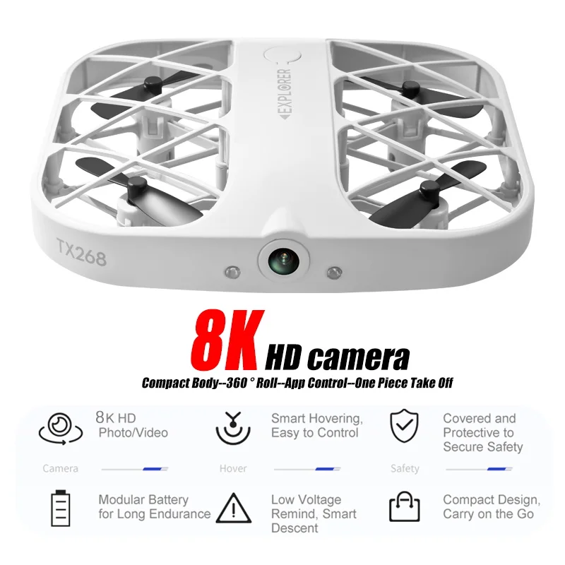 Mini Drone With 4K Camera 360° Stunt Roll One Piece Take-Off Air Hover Fpv Drone With HD Camera Remote Control Helicopter Toy