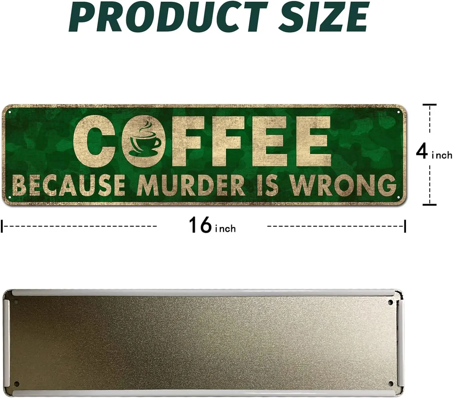 Retro Coffee Metal Sign Vintage Kitchen Signs Wall Décor Because Murder is Wrong Funny Tin Signs Bar Decorations Art Sign 4