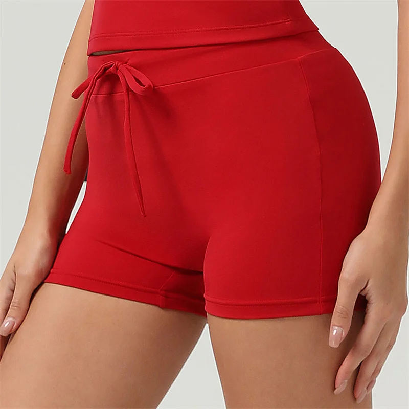TRY TO BN Women Yoga Sports Shorts Pants Draw Strap Workout Jogging Cycling Training Running Fitness Shorts Leggings Gym Clothin