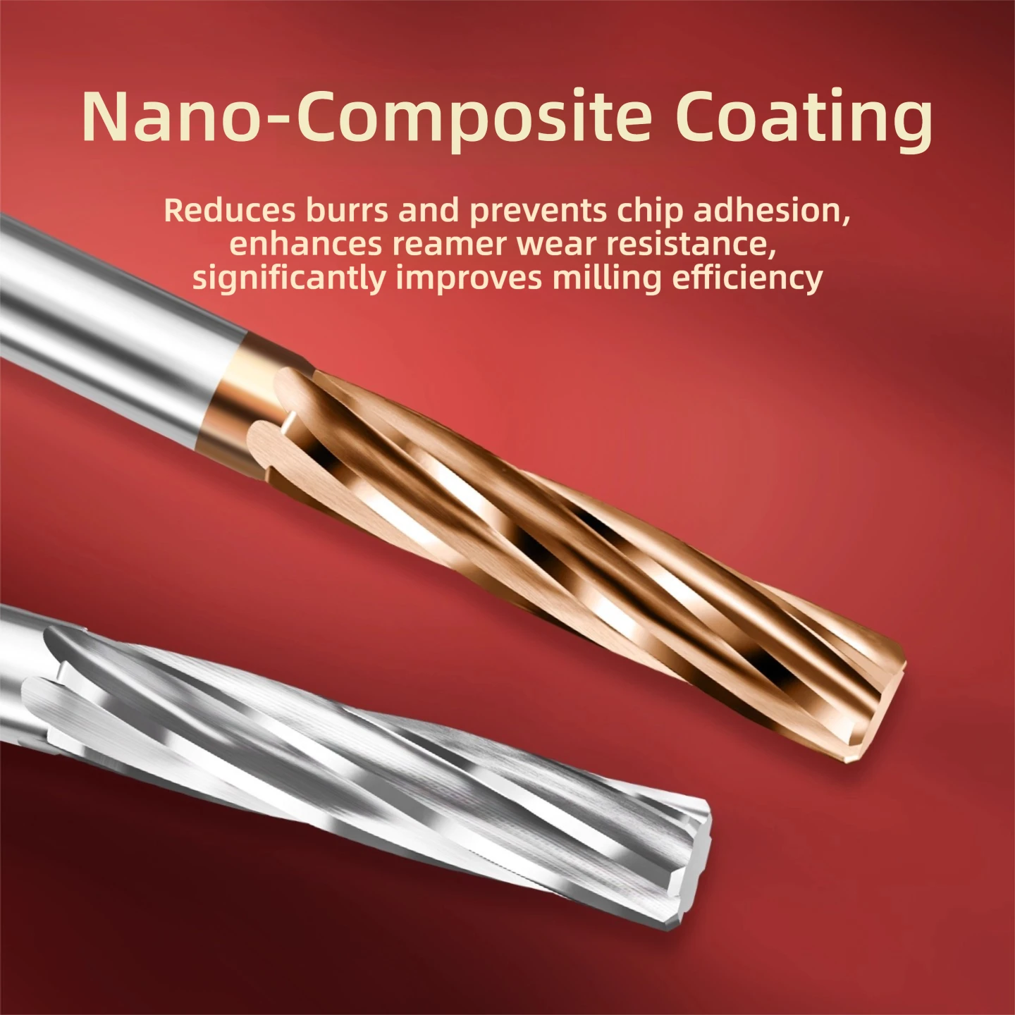 Alésoir de précision H7 revêtu de carbure de tungstène à flûte spirale TG pour utilisation de Machine CNC en acier et en aluminium de haute précision