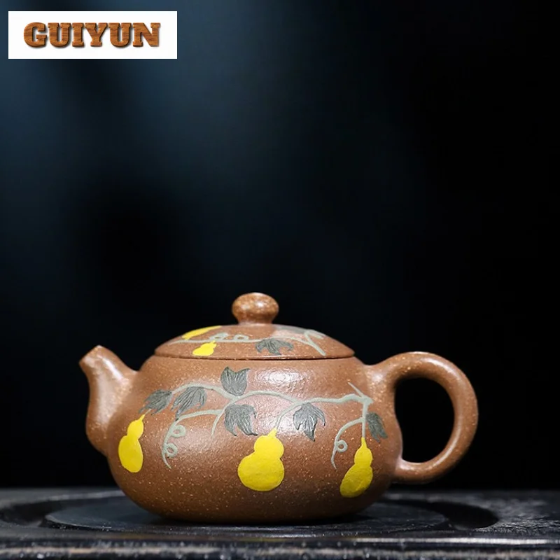 

140ML Boutique Yixing Purple Clay Teapots Artists Handmade Pot Raw Ore Colorful Section Mud Kettle Chinese Zisha Teaset Supplies