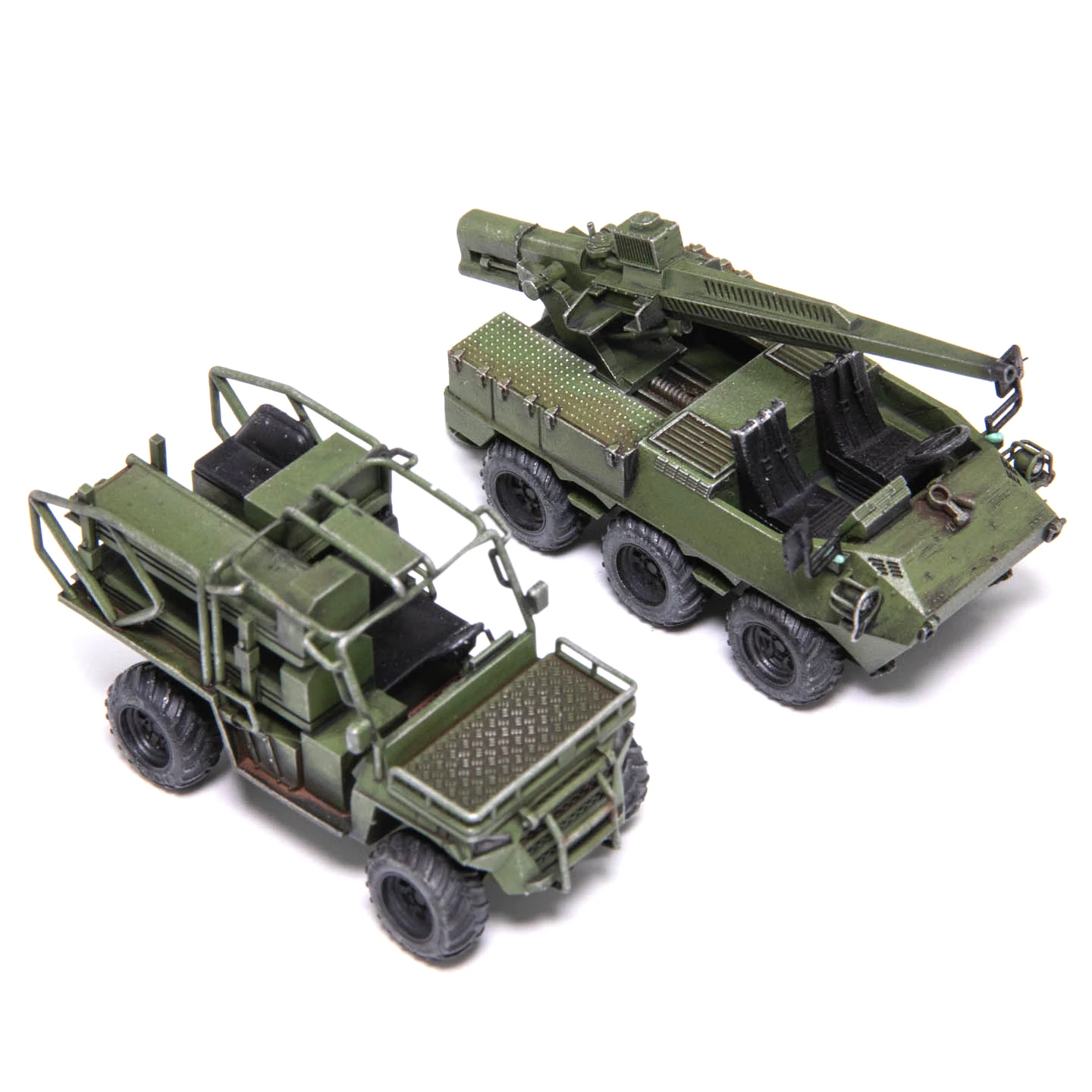1/72 AM China Bobcat all terrain vehicle CS-SM8 81mm vehicle mounted gun+rescue static finished product model