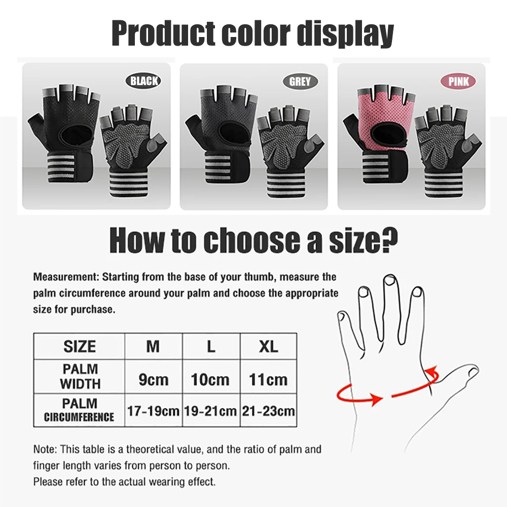 Workout Gym Gloves Training Sport Gloves for Men Women Fitness Body Building Weightlifting Gym Hand Wrist Palm Protector Gloves