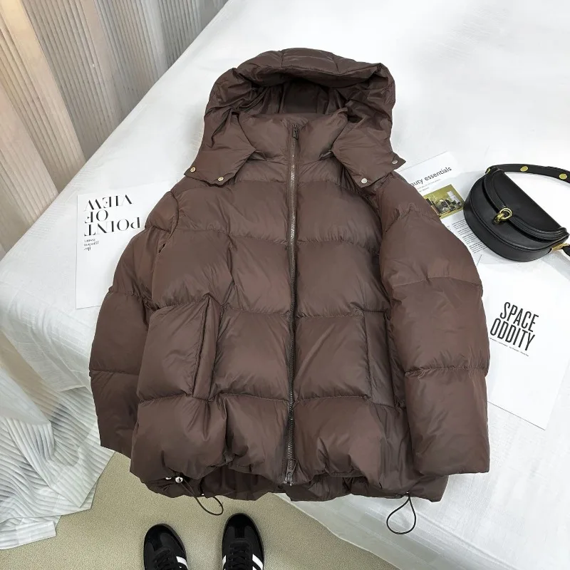 特大サイズ 100 キロ肥厚ダウン綿詰め服女性の冬の新韓国語バージョンパン服フード付きジャケット