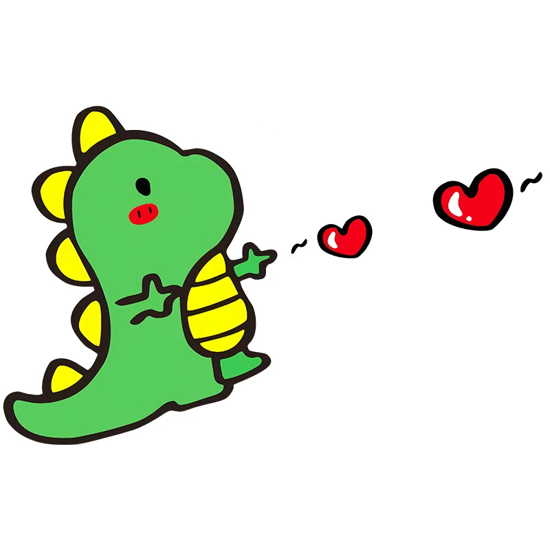 RuleMylife Love Heart Dinosaur Car Sticker Cartoon Unicorn Stickers Decal Funny Anime Cute Car Accessories Decoration