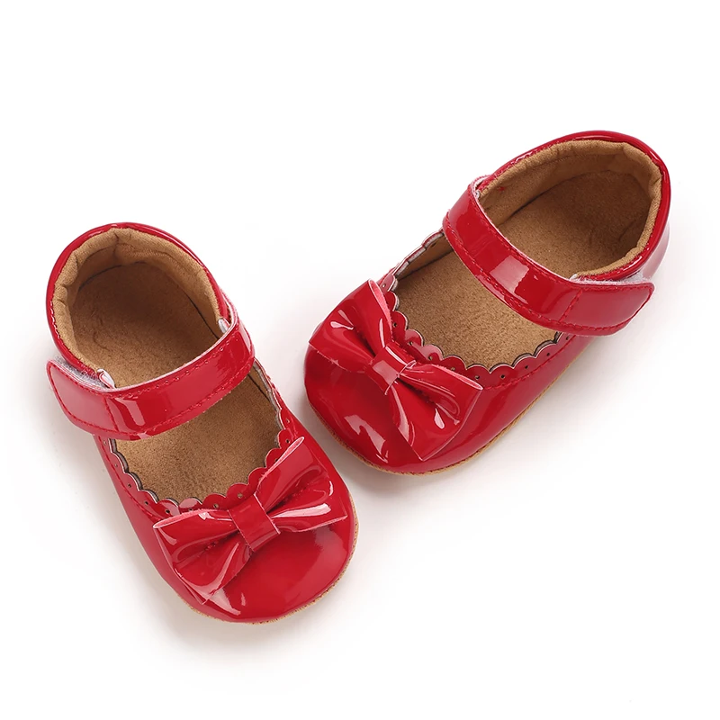 أحذية الربيع والخريف للأطفال بفيونكة أحذية الأميرة أحذية أطفال بخطوة ذات سطح مشرق ومضادة للانزلاق ومضادة للسقوط