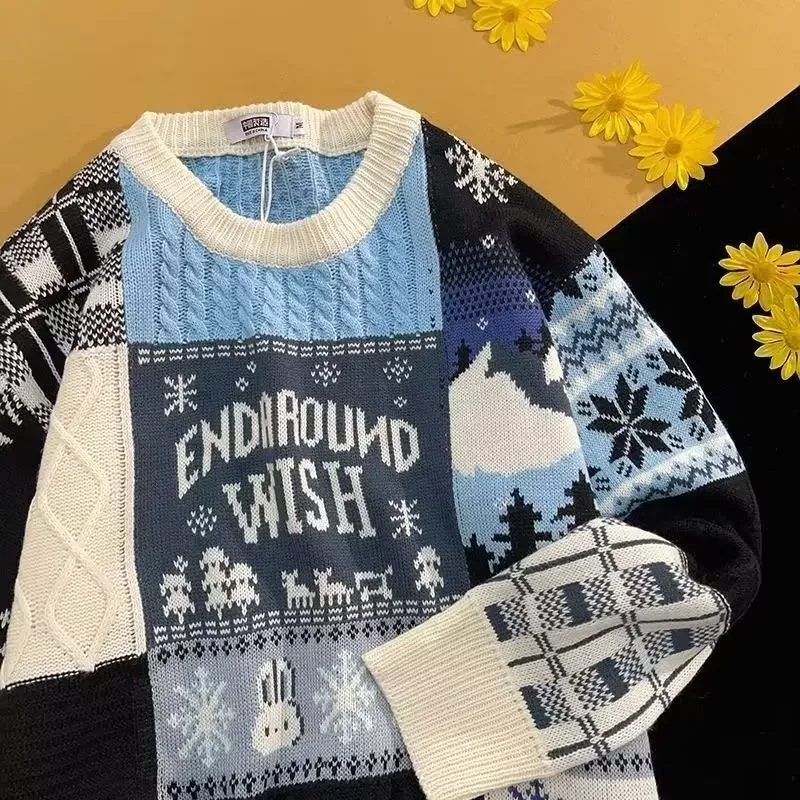 

Элегантные женские толстые свитера с длинным рукавом, обычный осенне-зимний свитер 2025 года, женский вязаный рождественский джемпер с принтом, пуловеры