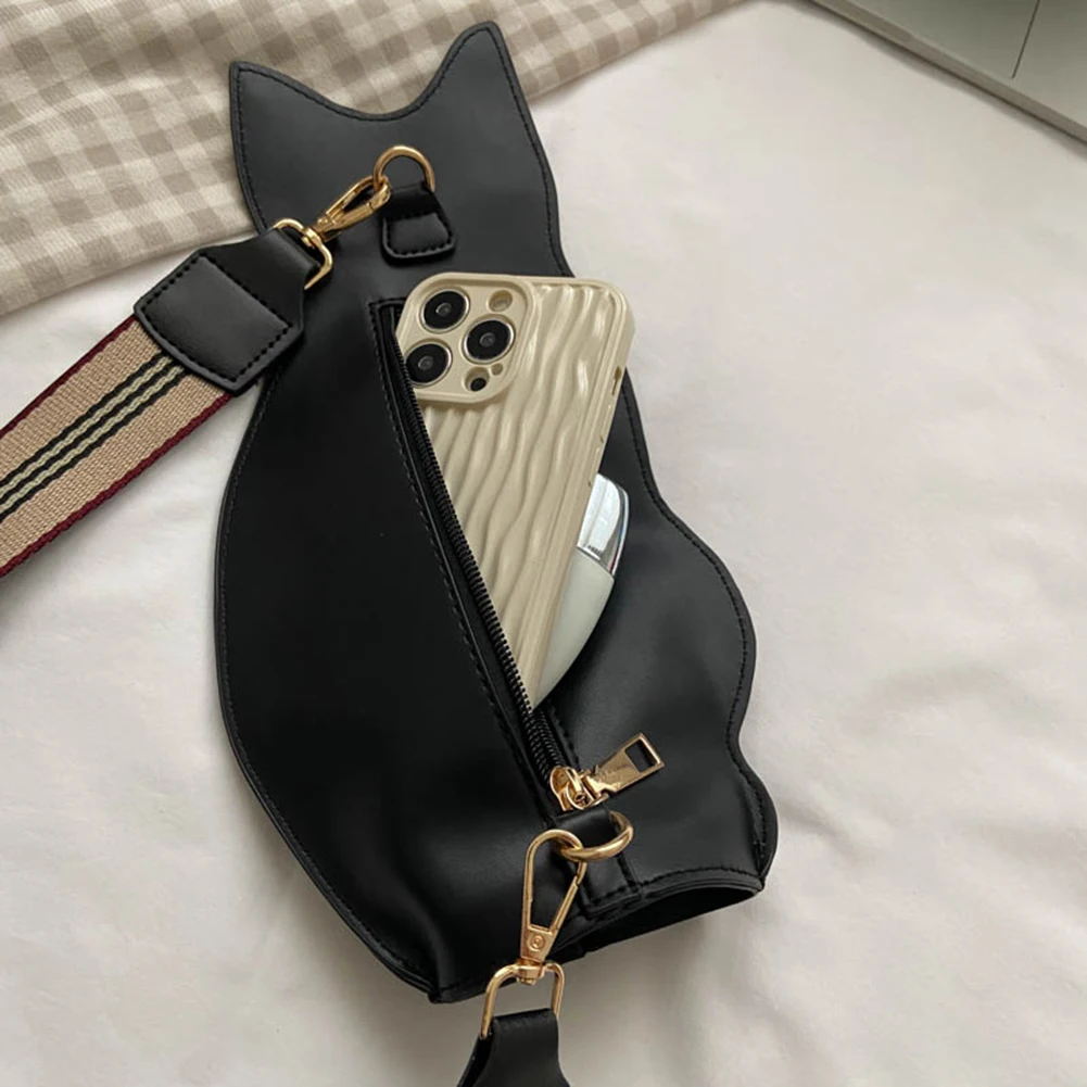 2024 Novelty Cat Shape Crossbody Female Bag Cute Zipper Fashion Ladies Waist Bag Shoulder Bags Vintage Chest Waist Women Bag