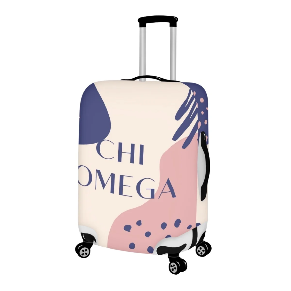 FORUDESIGNS Chi Omega Art Luggage Cover Durable Minimalist Suitcase Protective Cover Holiday Travel Organizer Accessories