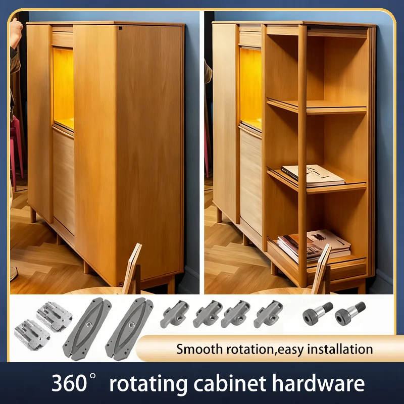 SSOUIM 360 Degree Multi Functional Rotating Corner Cabinet Hardware Track System For Kitchen Cabinet Wine Rack Hidden Design