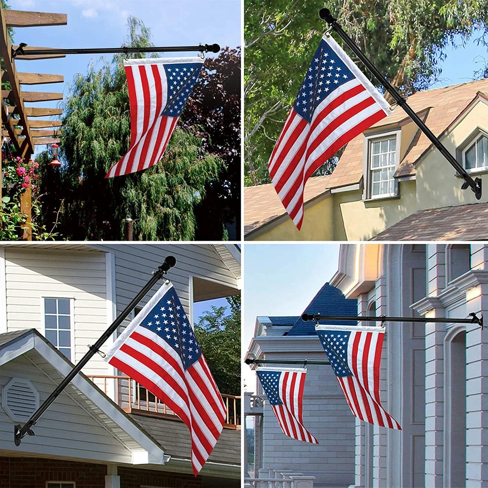 Wall Mount Retractable flag holder Top House Wall Bracket Base 6Ft Stand Flagpole Collapsible Holder/Kit outdoor flag mast