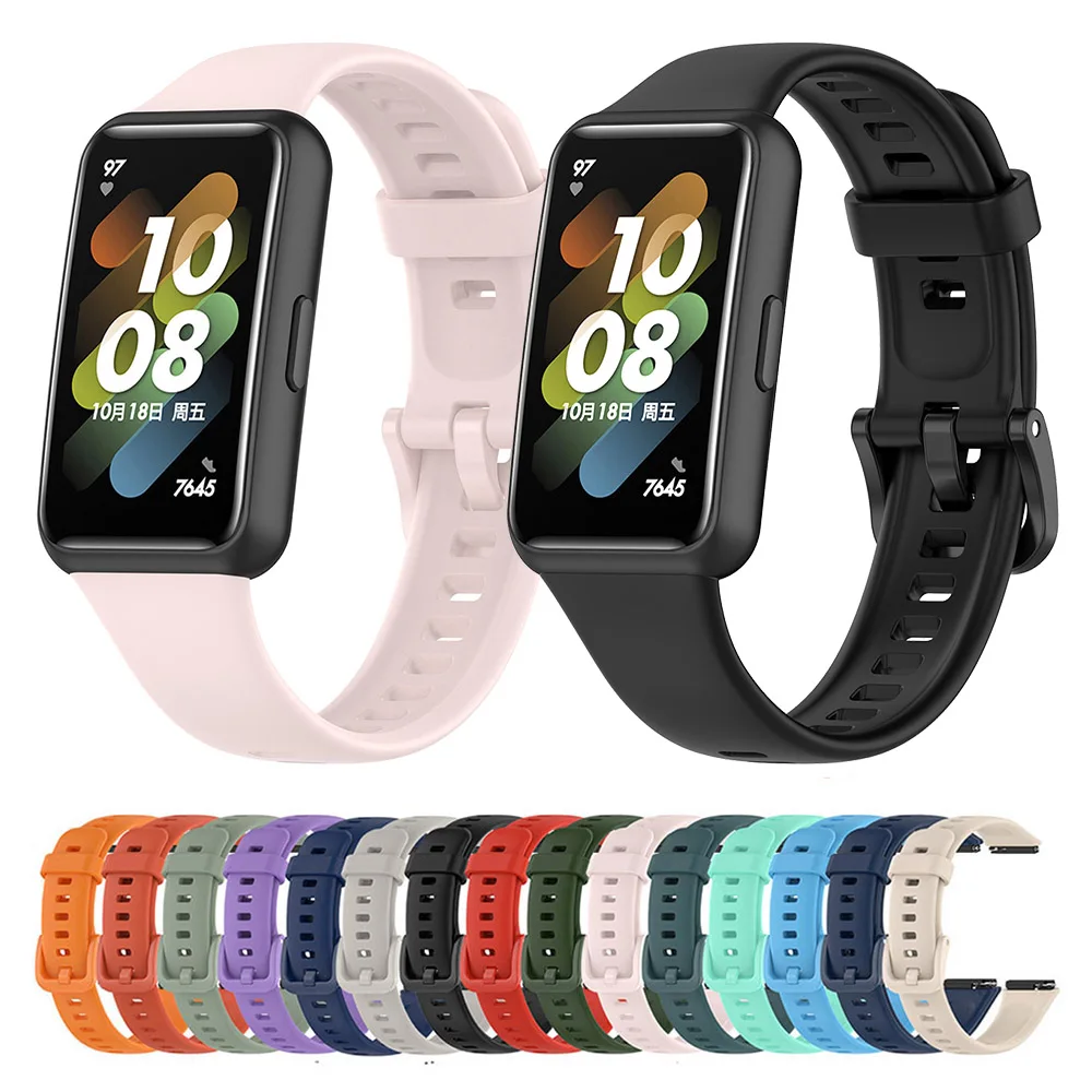 Tali pergelangan tangan silikon untuk Huawei Band 7 aksesori gelang pintar