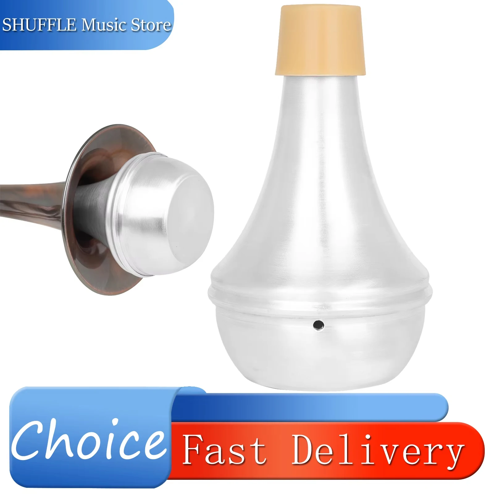 SLADE Trumpet Mute Volume Reduction Rubber-Sealed Aluminium Alloy Portable Trumpet Practice Accessories