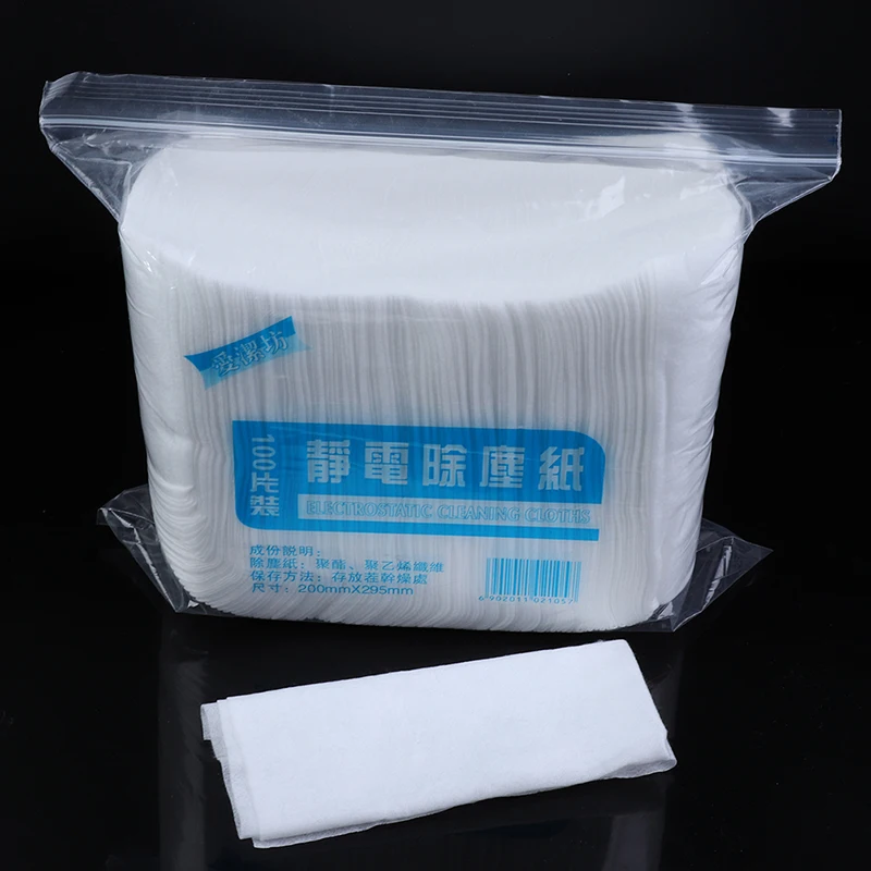 100pcs Disposable Electrostatic Dust Removal Mop Paper Home Kitchen Furniture Bathroom Tiles Cleaning Cloth Accessories