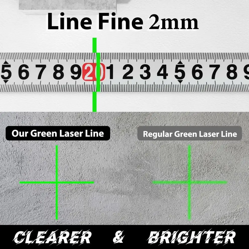 16 Line Green Laser Level Pro 4x360° Construction Tool with Vertical and Horizontal Lines Remote Control Type-c Charging and