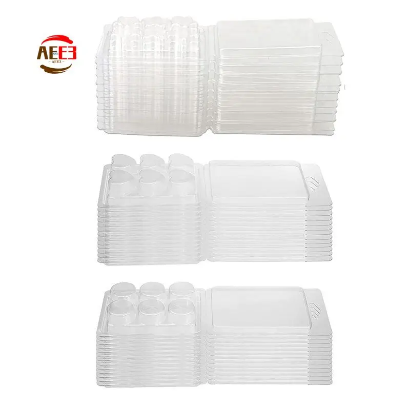 AEE3-120 Pack Wax Melt Containers-6 Cavity Clear Empty Plastic Wax Melt Molds - Clamshells For Tarts Wax Melts.