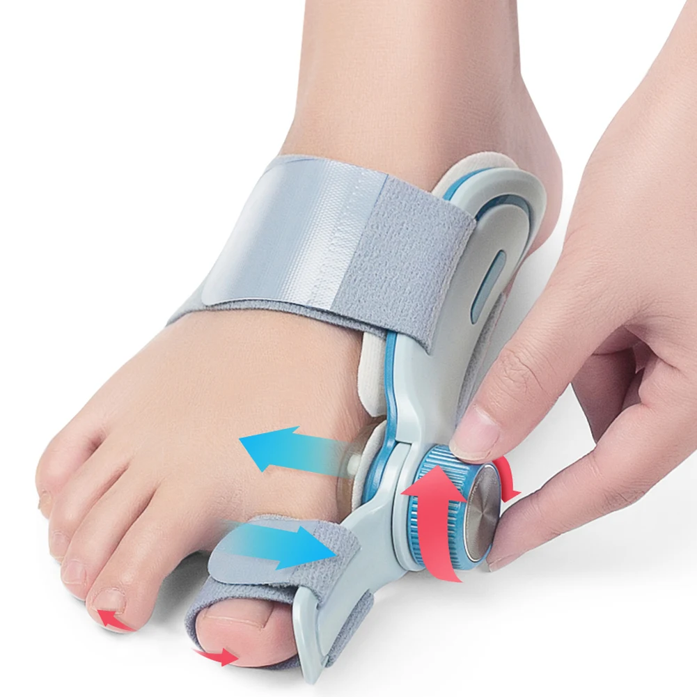 

Bunion Straightener Adjustable Hallux Valgus Orthosis Corrector with 3 Different Angle Fixing Plate Stress Relief Foot Care Tool