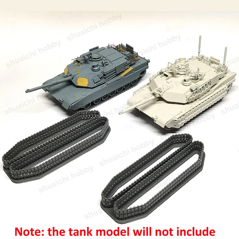 1 Juego de pista de resina a escala 1/72 para modelo de tanque de batalla principal M1A2, pistas sin fin impresas en 3D integradas, reemplazos DIY