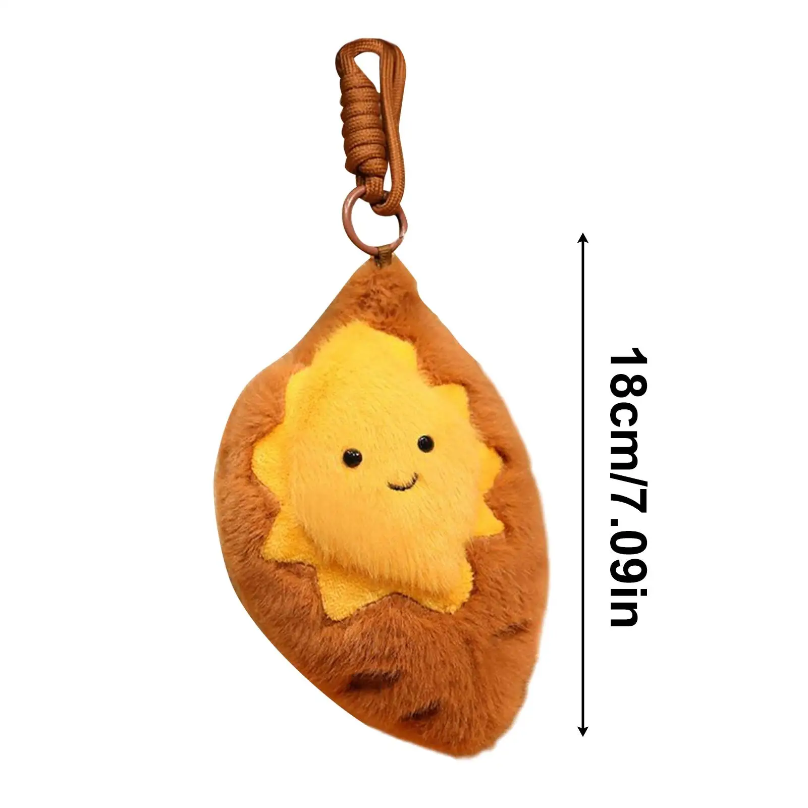 Saco de pelúcia pingente pele-amigável adorável realista recheado estatuetas de batata doce assado para mulheres homens criança meninos meninas vivendo