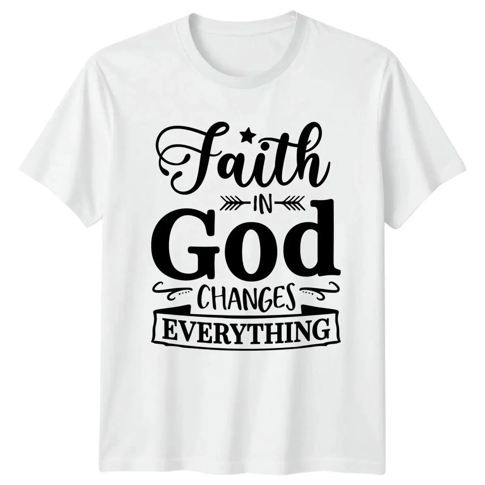 Glaube an Gott verändert alles T Shirt christliche Kleidung religiös Geschenk vintage Washed Stretched homme fashion Breathable