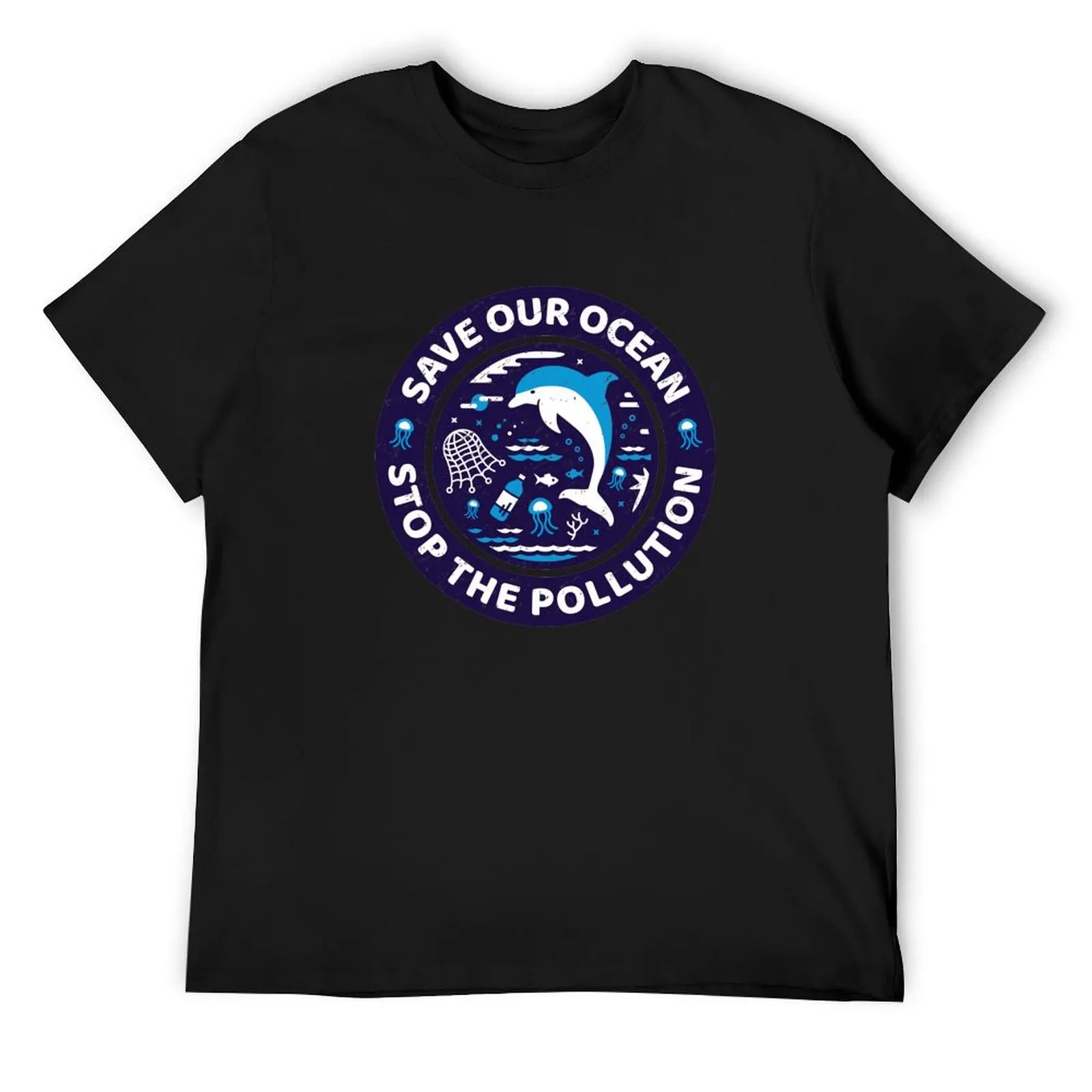 Save Our Ocean Stop The Pollution - Dolphin T-Shirt custom shirt custom t shirt men workout shirt