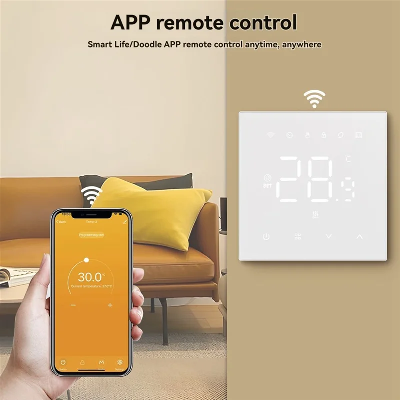 SQPP-Tuya Wi-Fi контроллер температуры 100-240 В 3A нагрев воды, совместимый с Alexa и Google Home, черный