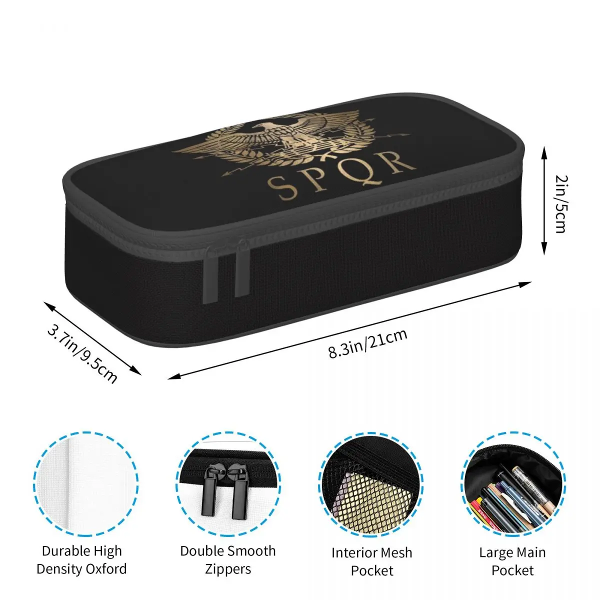 SPQR- Roman Empire Standard Shield Pencil Cases Large Capacity Pen Bags Pen Box Pencil Pouch For Boys Girls Students School