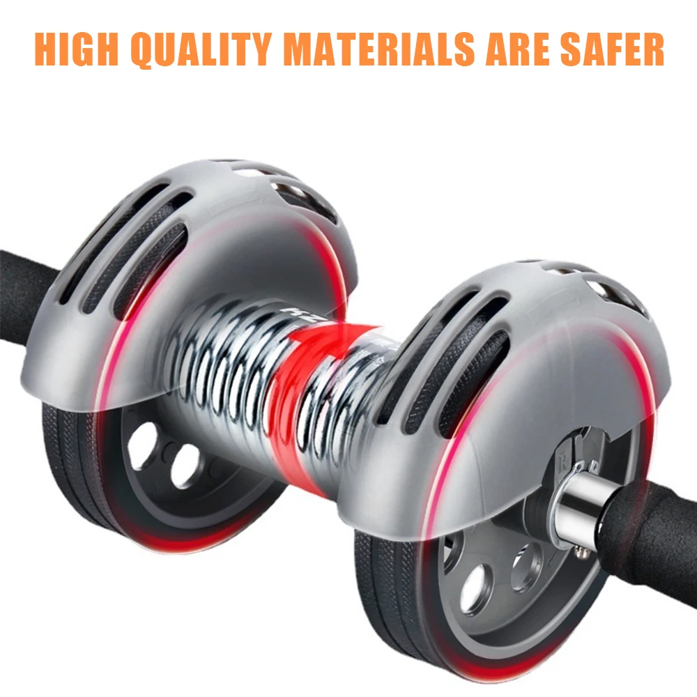 Sport AB Roller Sport Abdominal Roller Silent Home Fitness Automatic Rebound Belly Wheel Workout Muscle Trainer with Mat