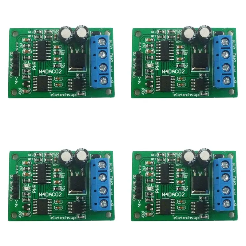 QWE-4X DC 12V 0-5V 0-10V Voltage Signal Generator DAC Converter Module RS485 Modbus RTU For PLC Measuring Instruments