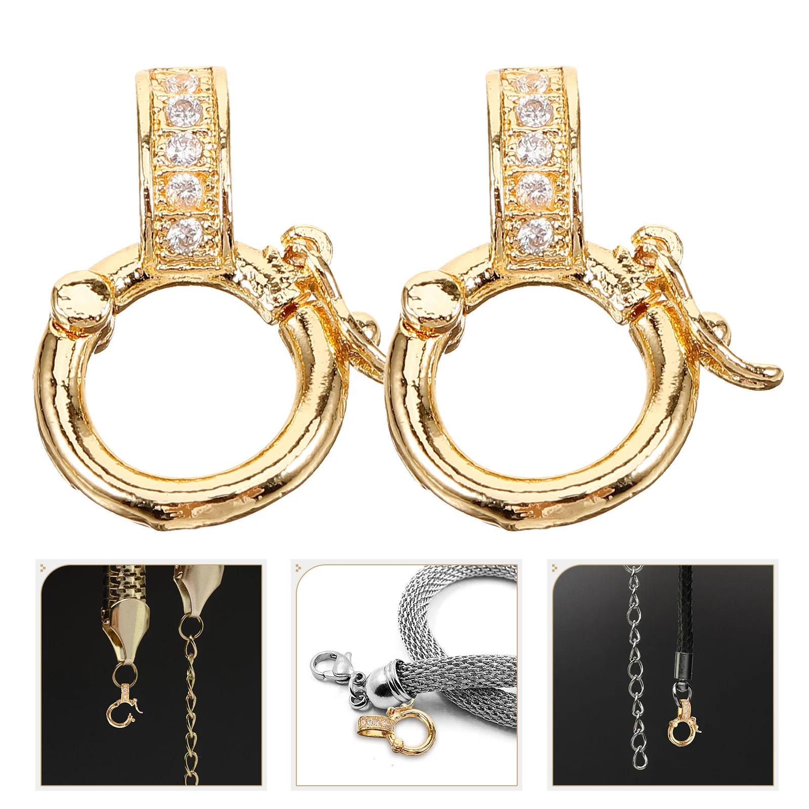 

5pcs Small Bracelet Clasps Diy Jewelry Connectors Metal Necklace Buckles Decorative Clasps For Diy Bracelet Necklace Projects