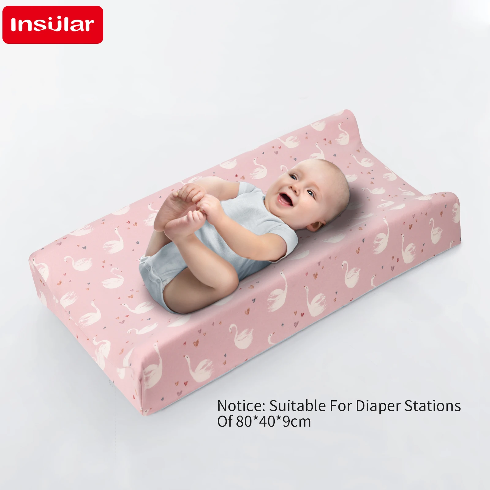 Pure Cotton Cushion Reusable Cartoon Changing Pad Cover Printing Design  Material Baby Breathable Diaper Pad Sheets Cover 1-3Y