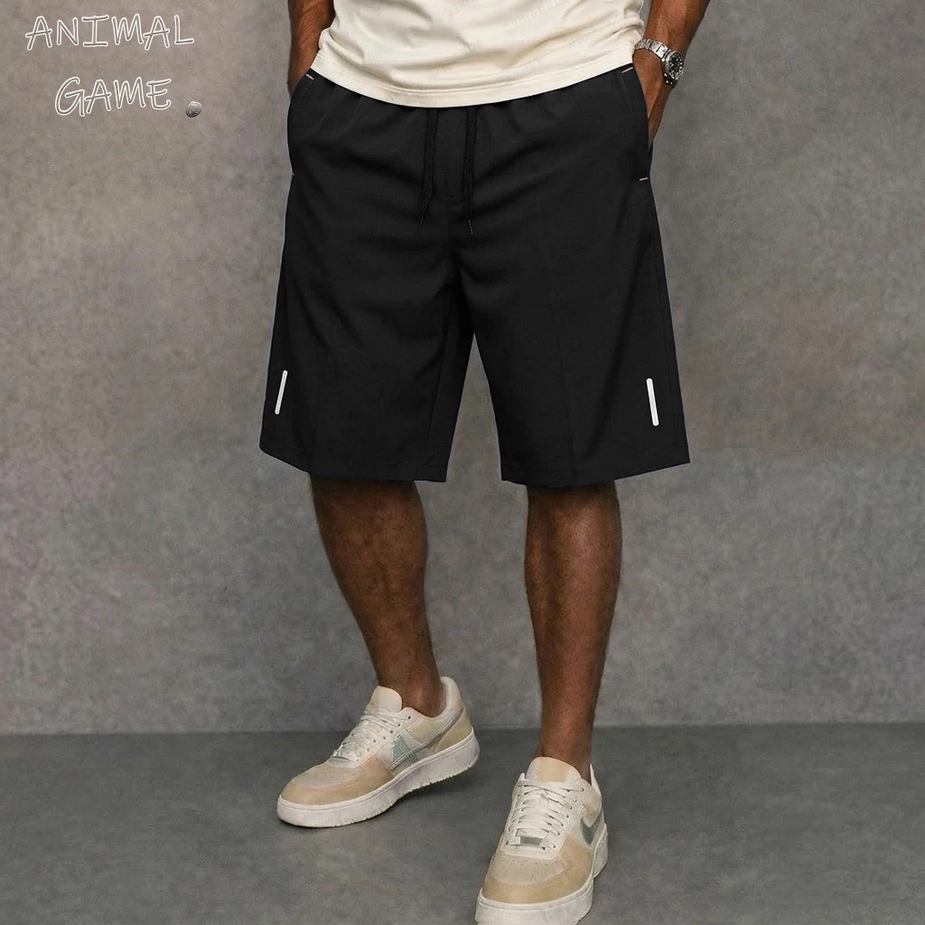 

Summer Mens Work Short Pants Quick Dry Athletic Trousers Gym Man Casual Hiking Shorts Beach Zipper Pocket Plus Size Baggy Pants