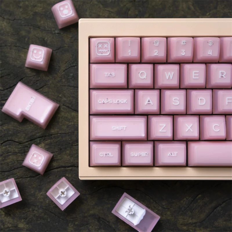 SA Profile Minimalist White Pink Jade ABS Keycap Gamer Mechanical Keyboard Two-Color Injection Molding Process 144 Key Mx Switch